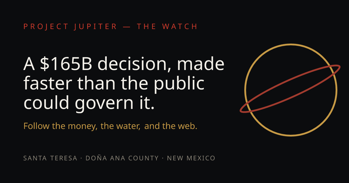 Project Jupiter Watch — the $165B data center, documented